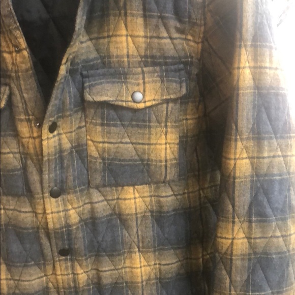 Valor Blue and Yellow Lined Flannel Shirt Jacket - Picture 3 of 5